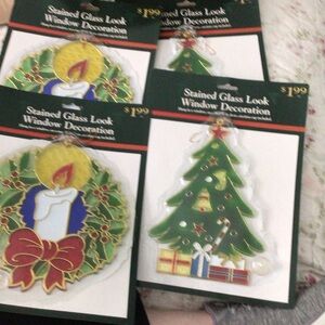 4 Stainglass style window decorations